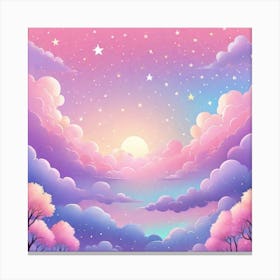 Sky With Twinkling Stars In Pastel Colors Square Composition 316 Canvas Print