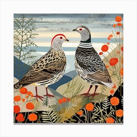 Bird In Nature Partridge 2 Canvas Print