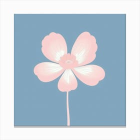 A White And Pink Flower In Minimalist Style Square Composition 262 Canvas Print