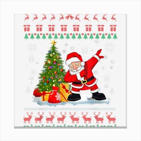 Dabbing Santa Claus Christmas Boys Men Funny Xmas Canvas Print