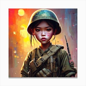 Vietnam Soldier Girl Canvas Print