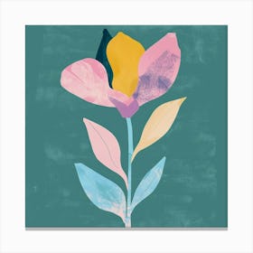 Lilac 1 Square Flower Illustration Canvas Print