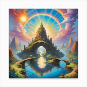 Rainbow Bridge Paintings Art Print Canvas Print