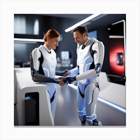 Futuristic Man And Woman 8 Canvas Print