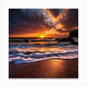 Sunset On The Beach 269 Canvas Print