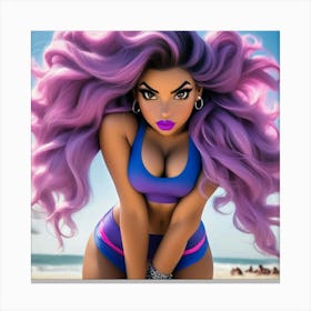 Girl With Purple Hair ch Canvas Print