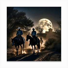 Moonlight Cowboys 1 Canvas Print