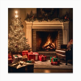 Christmas In The Living Room 28 Canvas Print