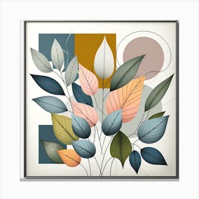 Abstract Leaves Wall Art Canvas Print