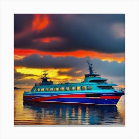 Sunset Cruise Ship 2 Canvas Print