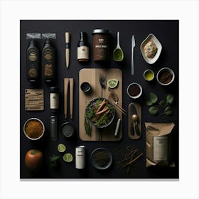 Barbecue Props Knolling Layout (70) Canvas Print