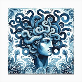 Medusa Snakes Hair Wall Art Canvas Print