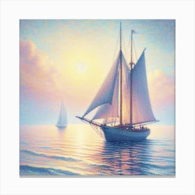 Lonely sailboat 2 Canvas Print