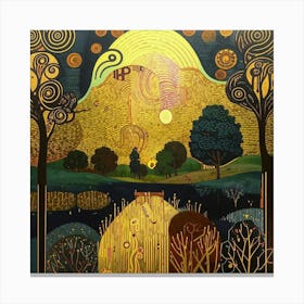 Sunset In The Woods Canvas Print