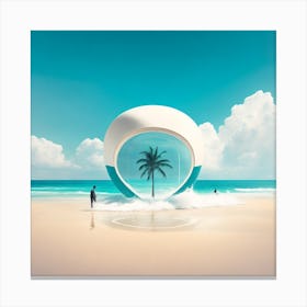 Sphere On The Beach Canvas Print