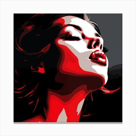 Female Profile With Red Lipstick In The Style Of Lig B9145e03 698c 4a85 81dd 0ca243f58a70 Canvas Print