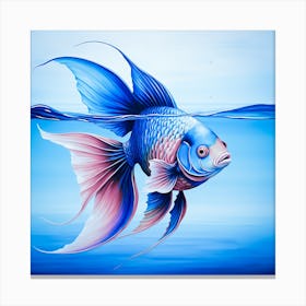 Blue Fish Painting Canvas Print