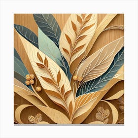 Firefly Beautiful Modern Detailed Botanical Rustic Wood Background Of Herbs And Spices; Illustration (6) Canvas Print