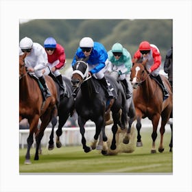 Jockeys Racing Horses 8 Canvas Print
