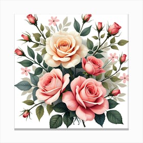 Pink Roses 15 Canvas Print