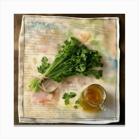 Square Scrapbook Page Of A Kitchen Recipe (2) Canvas Print