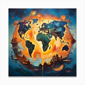 World In Flames 1 Canvas Print