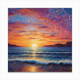 Sunset Over The Ocean 5 Canvas Print