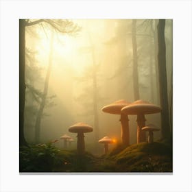 Mushroom In The Forest Canvas Print