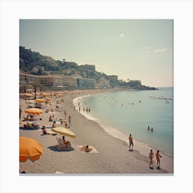 Italian Beach Summer Vintage Film Photography Canvas Print