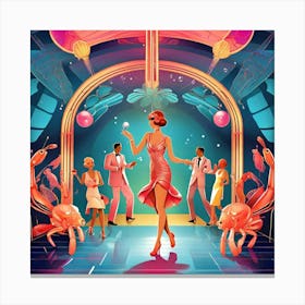 Retro Dancers Canvas Print