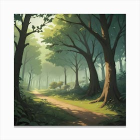 Path In The Woods Canvas Print