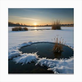 Sunset In The Snow 1 Canvas Print