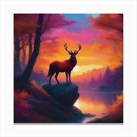 Deer In The Forest 13 Canvas Print