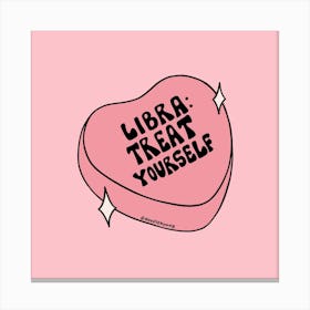 Libra Conversation Heart Canvas Print