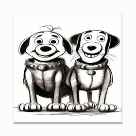 Dogs With Faces Canvas Print
