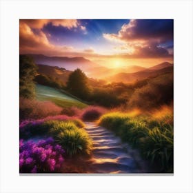 Path To The Sunset 2 Canvas Print