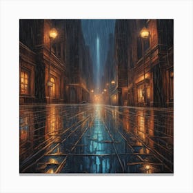 Dark City At Night Canvas Print