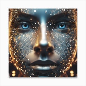 Futuristic Woman'S Face Canvas Print