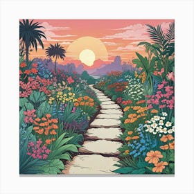 Into The Garden Ai Art Wall Art Design Illustration (22) Canvas Print