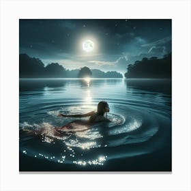 Mermaid In The Water Canvas Print