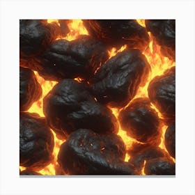 Black Coals On Fire Canvas Print