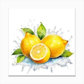 Watercolor Lemons Canvas Print