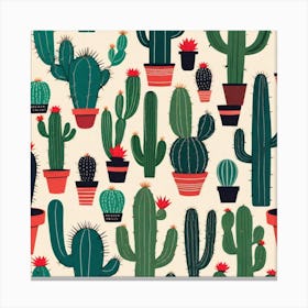 Cactus Pattern 10 Canvas Print