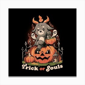 Trick or Souls - Evil Creepy Baphomet Halloween Gift 1 Canvas Print