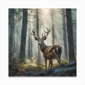 Deer In The Forest 230 Canvas Print