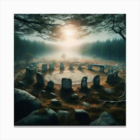 Stone Circle In The Forest 2 Canvas Print