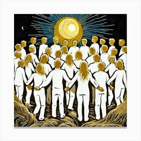 Group Of People Holding Hands Canvas Print