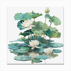 Springtime-Duck-Pond-Clipart.12 Canvas Print