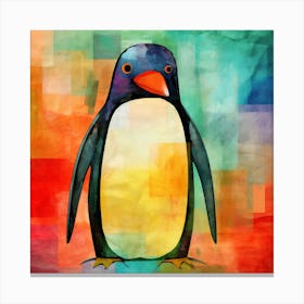 Maraclemente Penguin Painting Style Of Paul Klee Seamless 2 Canvas Print