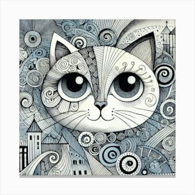 Twilight Footpad City Cat Canvas Print